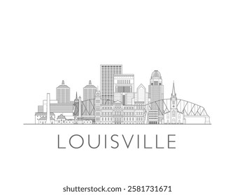 Louisville, Kentucky skyline cityscape vector illustration