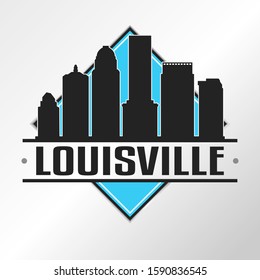 Louisville Kentucky Skyline Logo. Adventure Landscape Design. Vector Illustration Cut File.