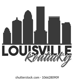 Louisville Kentucky Skyline Souvenir Travel Vector Art Design Tourism