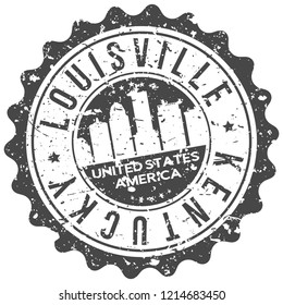 Louisville Kentucky Travel Stamp Icon City Design Tourism Export Seal