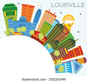 Blue Neon Skyline Louisville City Bright Stock Vector (Royalty Free)  1425267287