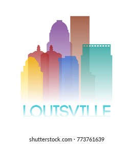 Louisville Kentucky USA Icon Silhouette Gradient Design City Vector Art