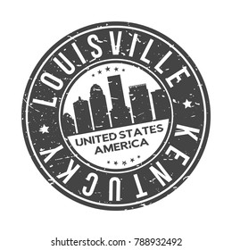 Louisville Kentucky USA Stamp. Logo Icon Symbol Design Skyline City Vector.