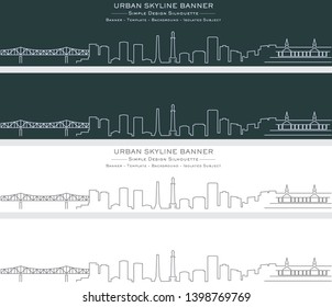 Louisville Single Line Skyline Banner