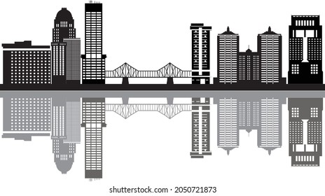 Louisville Skyline Buildings Black White Stock Vector (Royalty Free ...