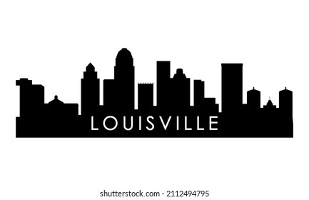 Louisville skyline silhouette. Black Louisville city design isolated on white background. 