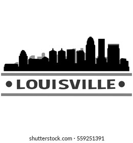 Louisville Skyline Silhouette. Landscape City Design. Vector Cityscape Icon.  