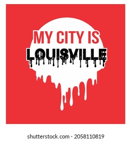 LOUISVILLE text vector, perfect for poster design.