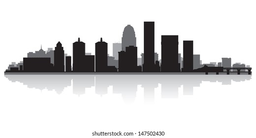 Louisville USA city skyline silhouette vector illustration