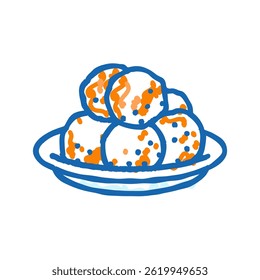 loukoumades greek cuisine doodle icon sketch vector. loukoumades greek cuisine sign. isolated symbol illustration