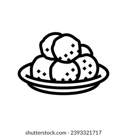 loukoumades greek cuisine line icon vector. loukoumades greek cuisine sign. isolated contour symbol black illustration