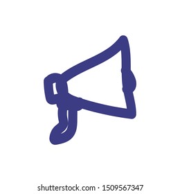 lound speaker hands drawing design, symbol on white background.