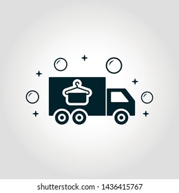 Loundry Delivery icon. Monochrome style design from cleaning icons collection. Symbol of loundry delivery isolated icon