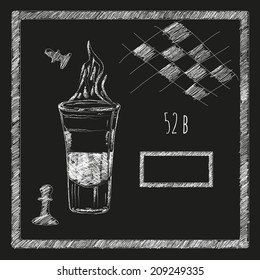 Lounge 52 b on a blackboard menyu.kafe. bar. restaurant