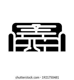 lounge area glyph icon vector. lounge area sign. isolated contour symbol black illustration
