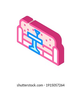 vectores de iconos isométricos del área de salón. signo de área de salón. ilustración de símbolo aislado