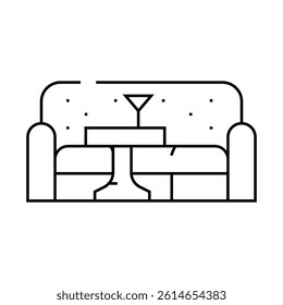 lounge area line icon vector. lounge area sign. isolated contour symbol black illustration