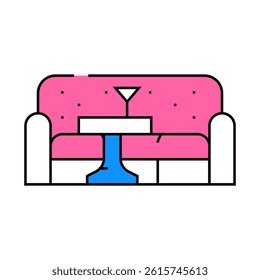 lounge area line icon vector. lounge area sign. isolated symbol illustration