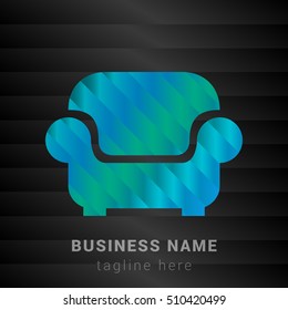 Lounge Blue,Green and Black silk fashion premium icon / Logo
