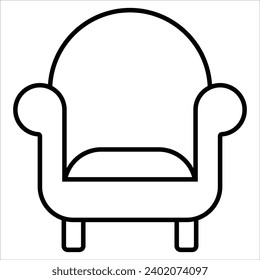 Lounge Chair, Basic Furniture icon in thin line style