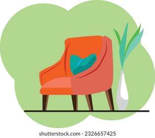 lounge chair, business concepts for the construction sector, shown in flat vector design.