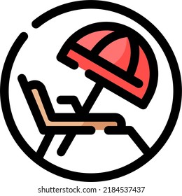 Lounge Chair Filled Outline vector design and illustration template