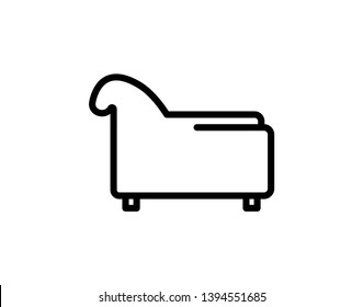 Lounge Chair Furniture Vector Icon Side View. Isolated Relax Seat Interior Armchair Living Room. Home Luxury Sofa Deck - Vector 