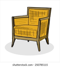 lounge chair- hands sketch vector illustration