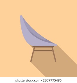 Vector plano del icono de la silla de salón. El sofá interior. Relax vip