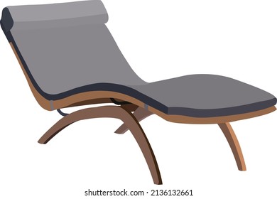 Lounge chair, illustration, vector on a white background.