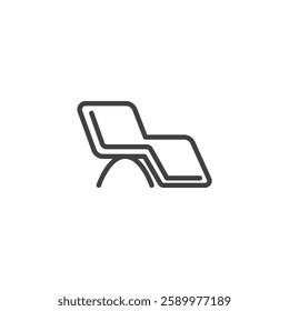 Lounge Chair line icon. linear style sign for mobile concept and web design. A long reclined chair for relaxation outline vector icon. Symbol, logo illustration. Vector graphics