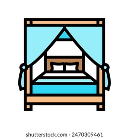 lounge chair outdoor furniture color icon vector. lounge chair outdoor furniture sign. isolated symbol illustration