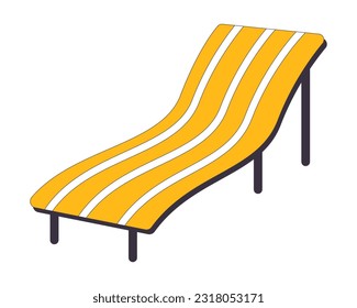 Loungesessel am Pool flache Farbe einzelne Vektorgrafik. Möbel im Freien. Liegestuhl. Bearbeitbares Video-Kunstbild auf weißem Hintergrund. Einfache Umrisskartographie für Webdesign