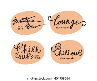 Lounge And Chill Out Music Logo Template. Logotype For Music Cafe, Disco Bar, Chill Out And Radio