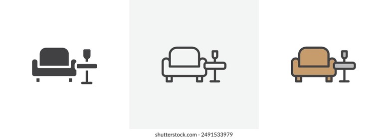 Lounge colored icon set. Eps 10