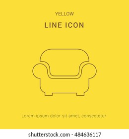 Lounge Cute yellow thin line icon / logo Design