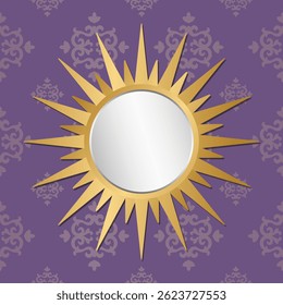 Lounge Elegance, Sun Mirror on Patterned Wall