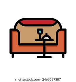 Lounge flat icon. editable hotel dining room symbol. Vector Illustrations.