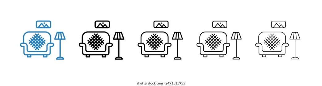 Lounge icon in black and blue