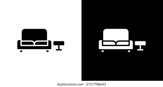 Ícone de salão pictograma preto plano. Para design gráfico e web.