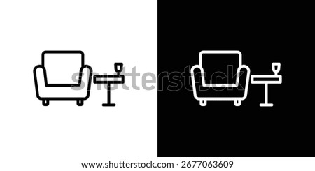Lounge icon Black and White Vector Graphic