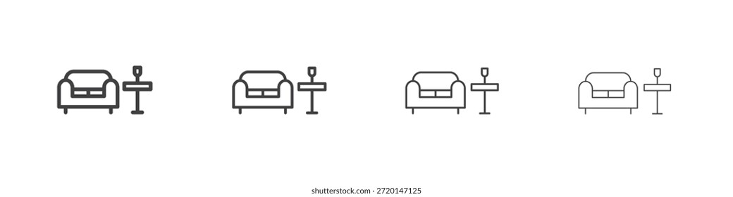 Ícone de salão conceito Pictograma Linear. Ilustração de elemento simples.