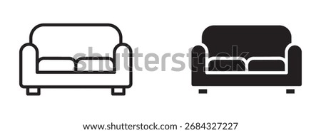 lounge icon, couch or sofa icons, vector illustration .