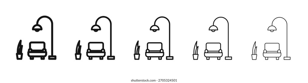 Design, Logo, App, UI für Lounge-Icons. Vektorgrafik, EPS