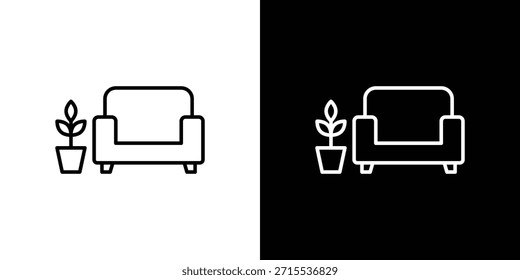 Lounge icon in line design. Editable stroke icons.