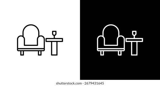 Lounge icon line for web, mobile and infographics.