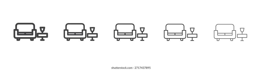 Icono de salón en el concepto de trazos lineales