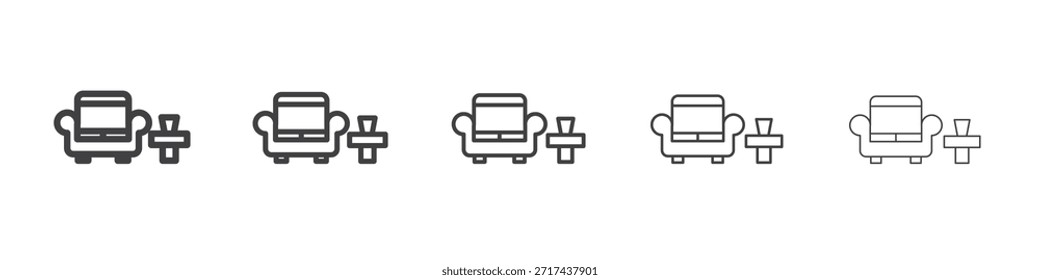 Icono de salón en el concepto de trazos lineales