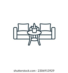 Lounge icon. Monochrome simple sign from airport elements collection. Lounge icon for logo, templates, web design and infographics.