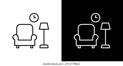 Lounge icon outline. Vector isolated pictogram for web
